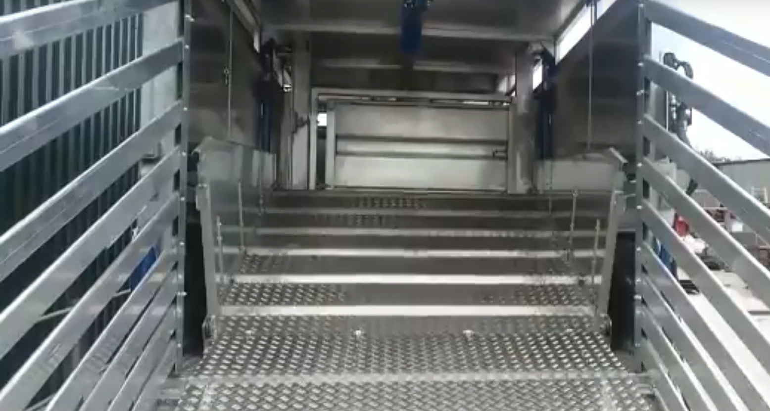 M4 agricultural trailers lined up outside Stuart Hext Engineering Devon
